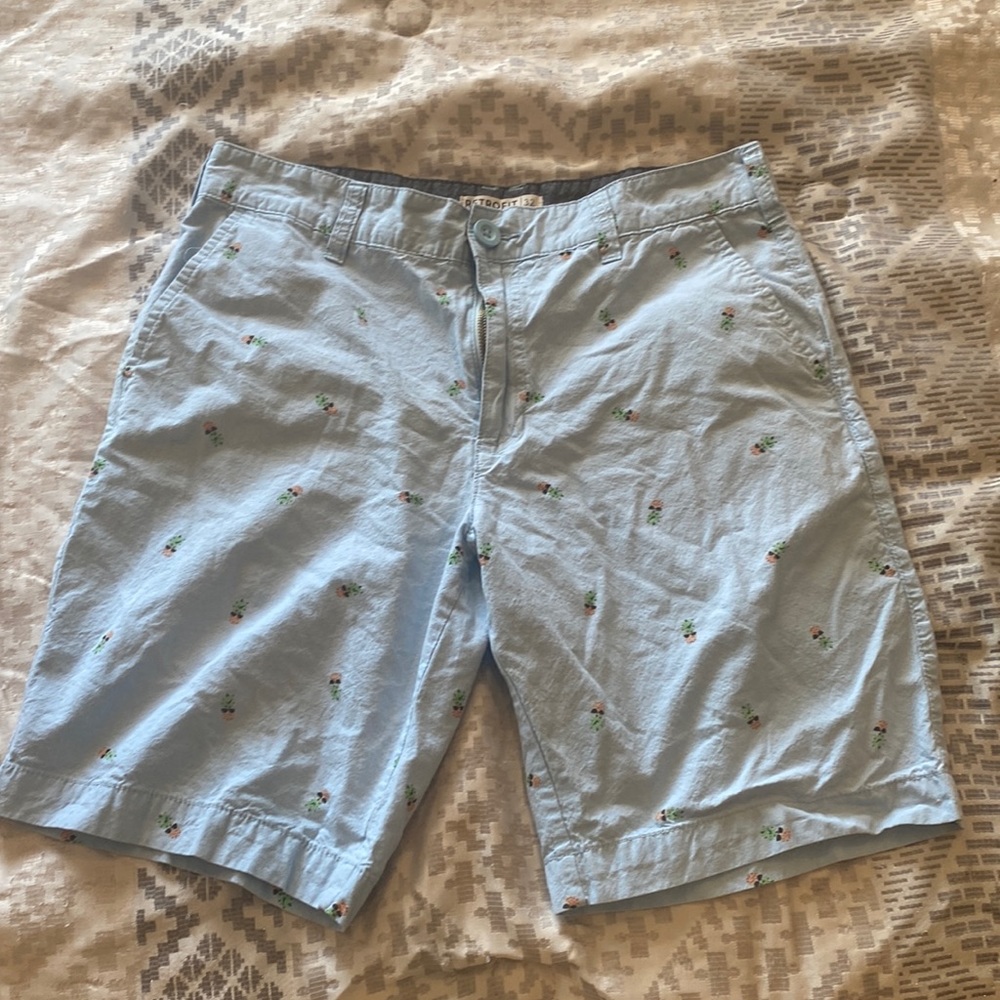 Mens Size 32 pineapple shorts light blue